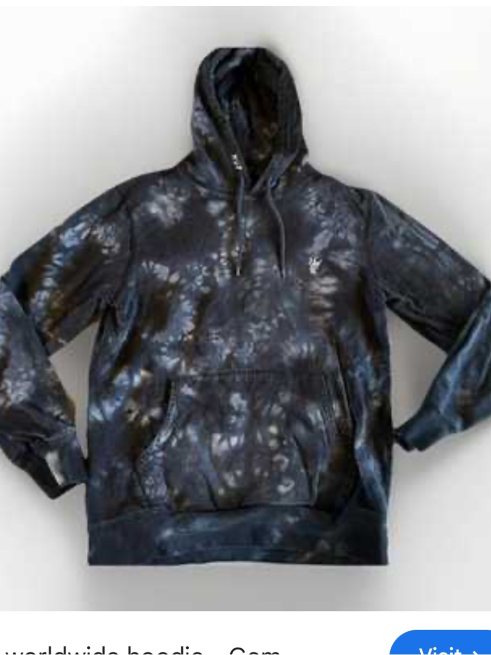 Huff S Tie-Dye Black & Blue Men's Hooded Sweatshirt